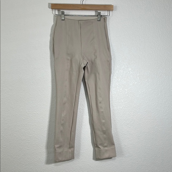 Quince Women's Ecru-Beige Ultra-Stretch Ponte Pants Pintuck Ankle XS - Picture 1 of 8